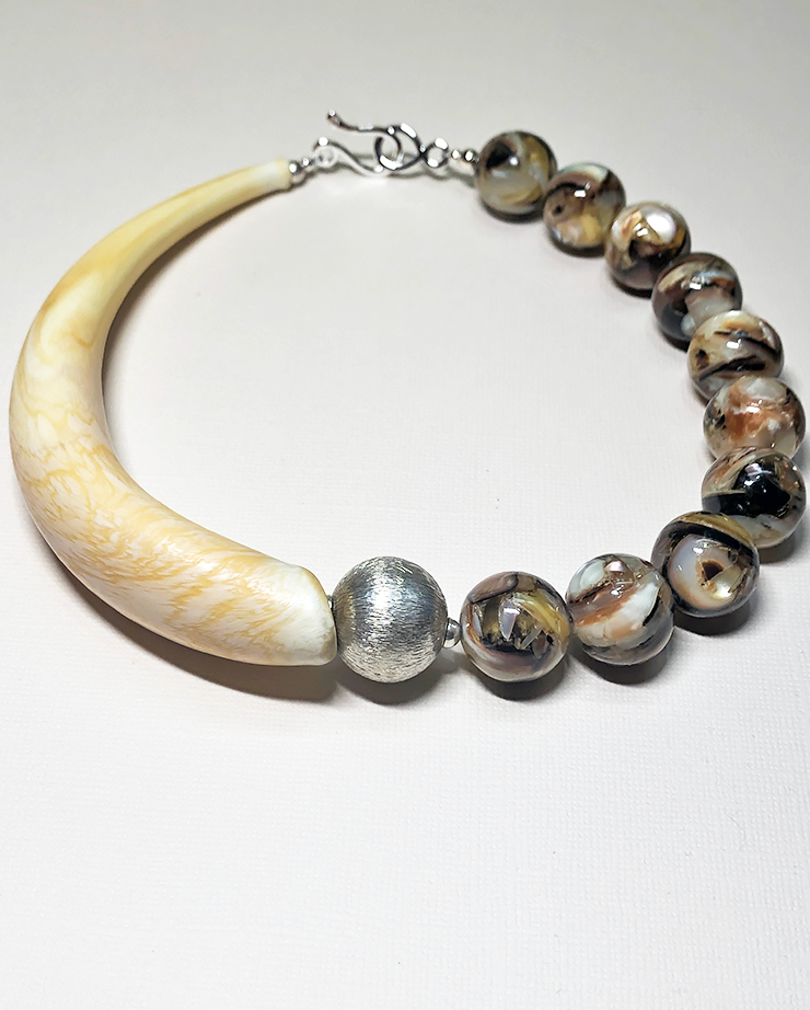Blown Glass & Mother-of-Pearl Choker