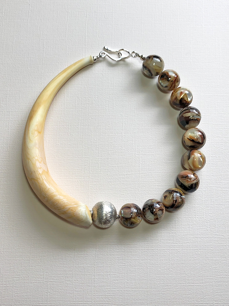 Blown Glass & Mother-of-Pearl Choker
