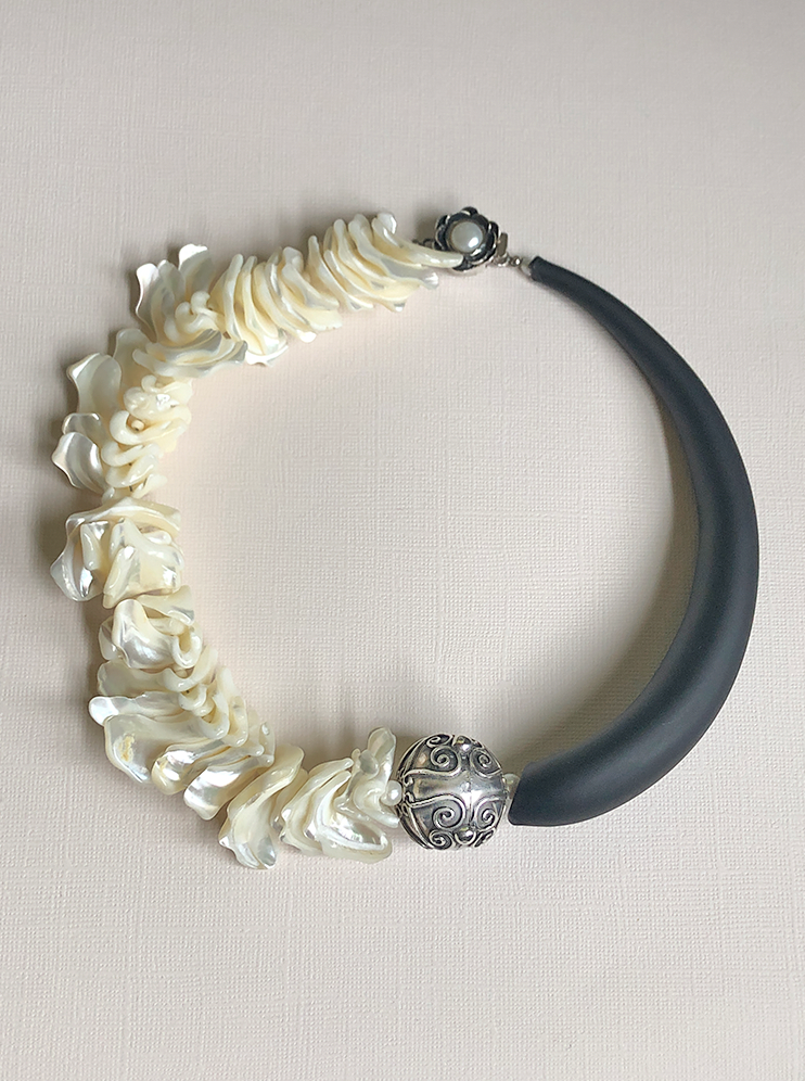 Blown Glass & Mother-of-Pearl Choker