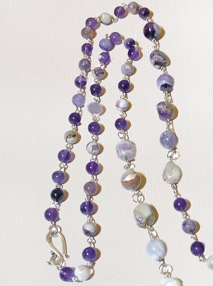 Sage Amethyst Wrap Necklace
