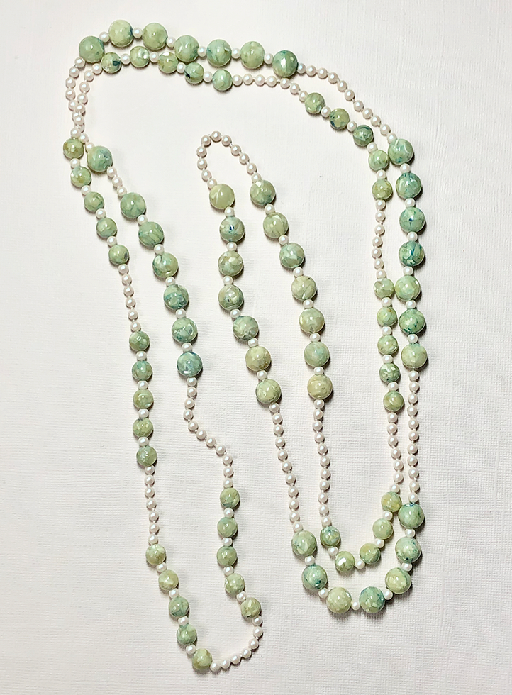 Mother-of-Pearl & Swarovski Pearl Wrap Necklace