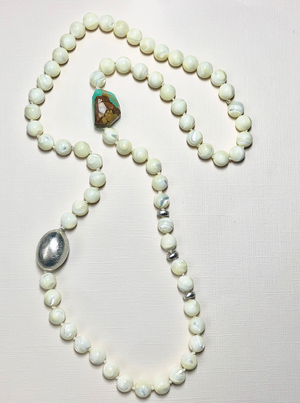 Mother-of-Pearl & Turquoise Slip-on Necklace