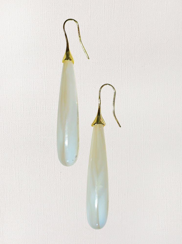 Mother-of-Pearl Vermeil Drop Earrings, Large