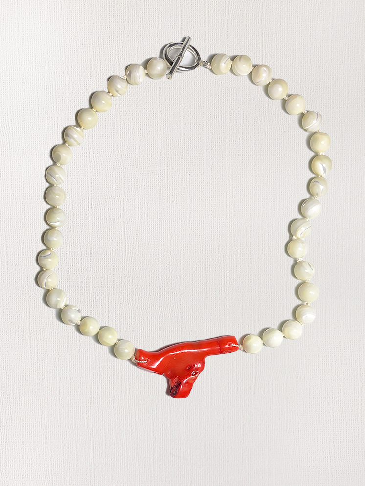 Mother-of-Pearl & Coral Necklace