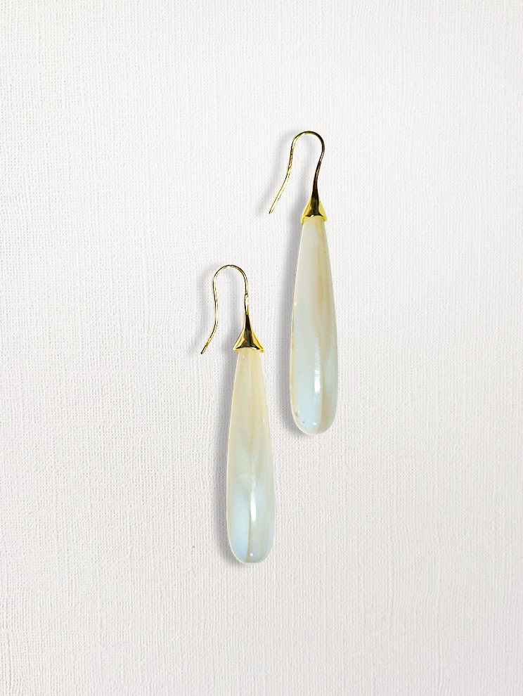 Mother-of-pearl drop vermeil earrings