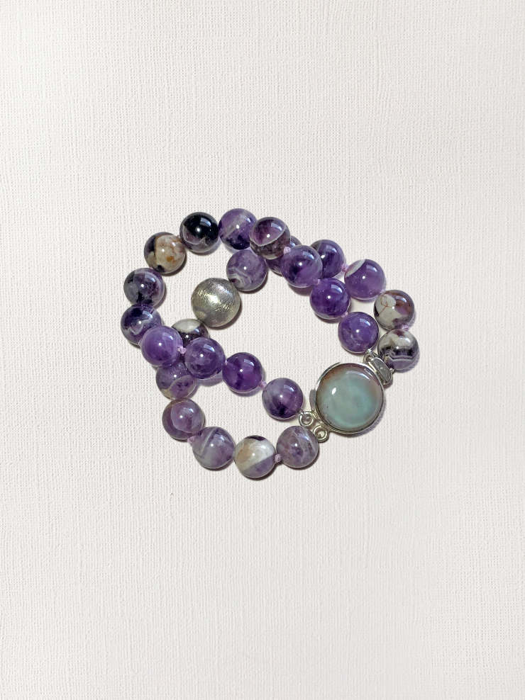 Sage Amethyst & Thai Silver Bracelet