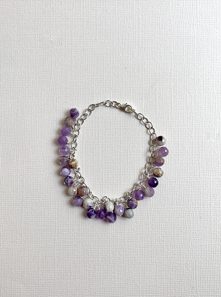 Sage Amethyst Chain Bracelet