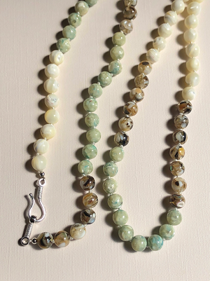 Mother-of-Pearl Mosaic Shell Wrap Necklace