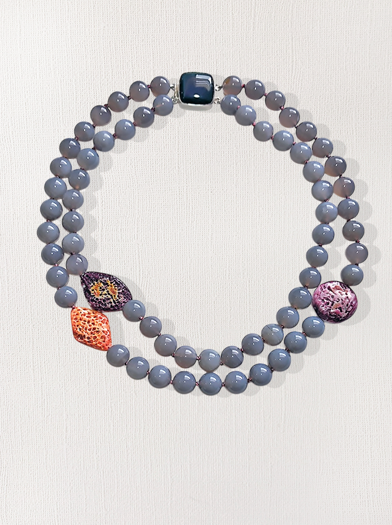Spiny Oyster Shell & Agate Necklace