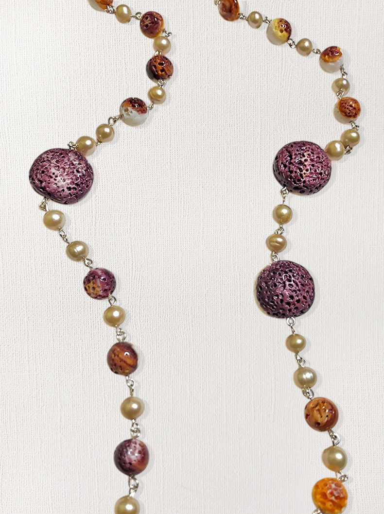 Spiny Oyster Shell & Swarovski Pearl Necklace