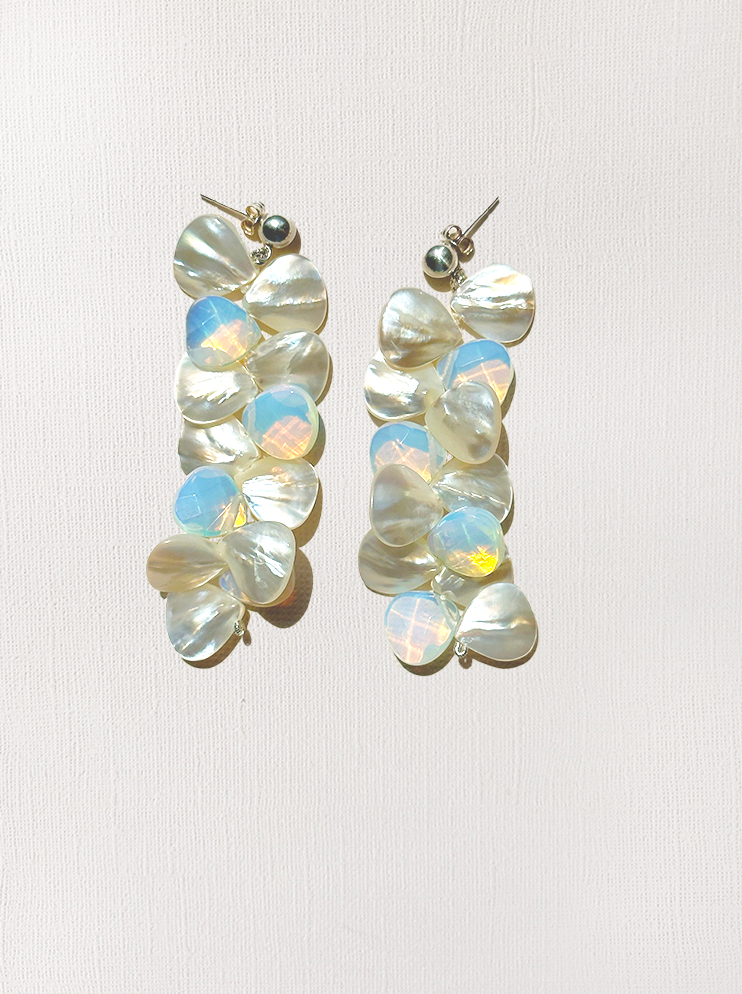 Mother-of-Pearl & Sea Opal Earrings