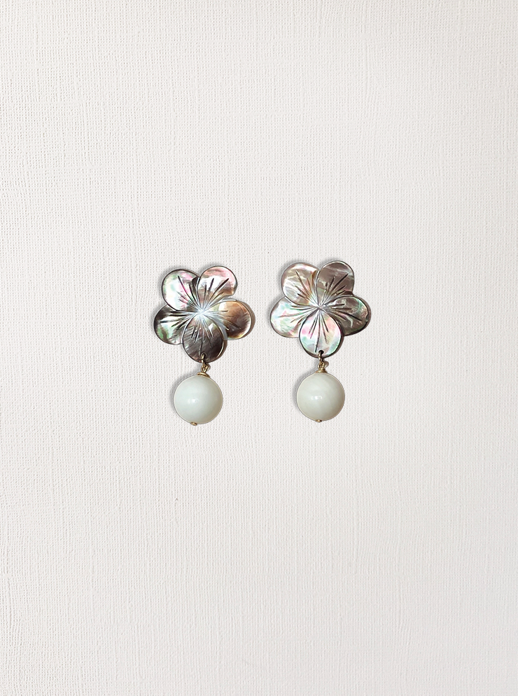 Mother-of-Pearl Shell Silver Earrings