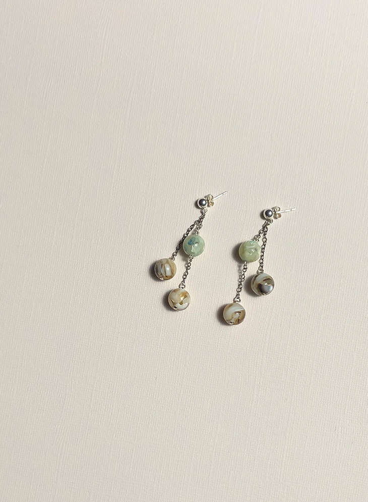 Mosaic Shell Drop Earrings