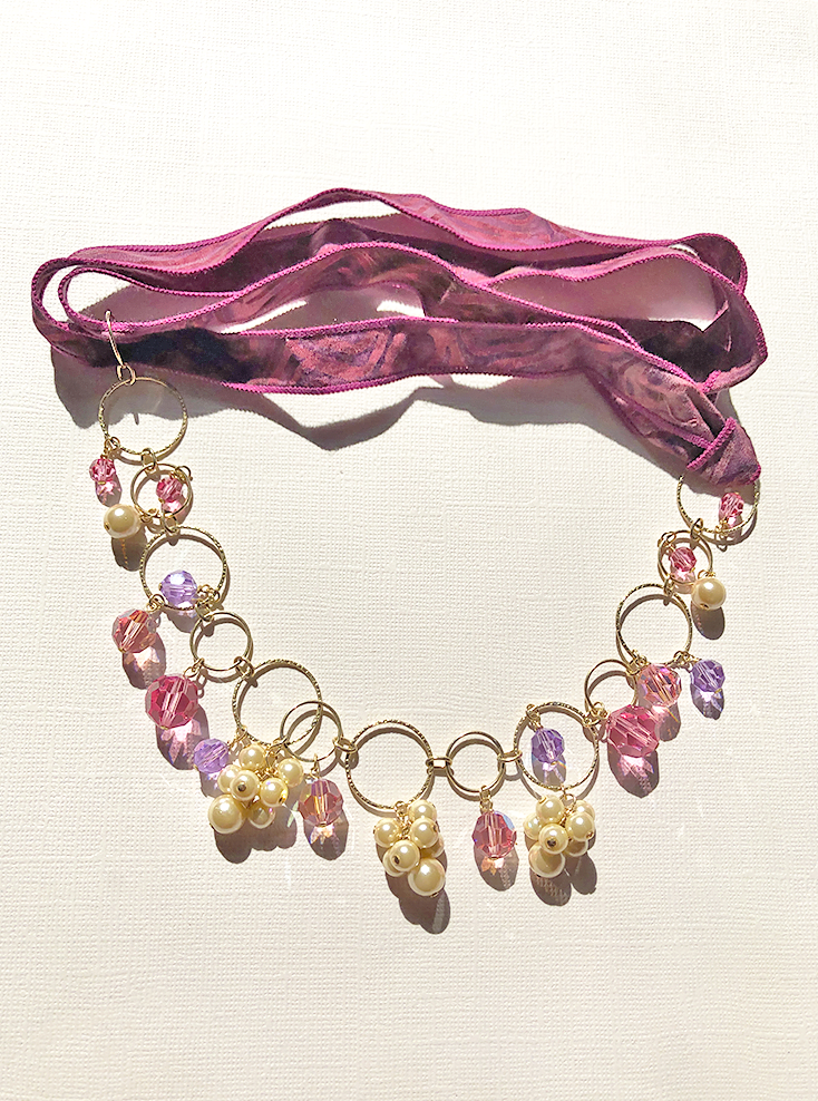 Swarovski Gold  Vermeil Ribbon Choker